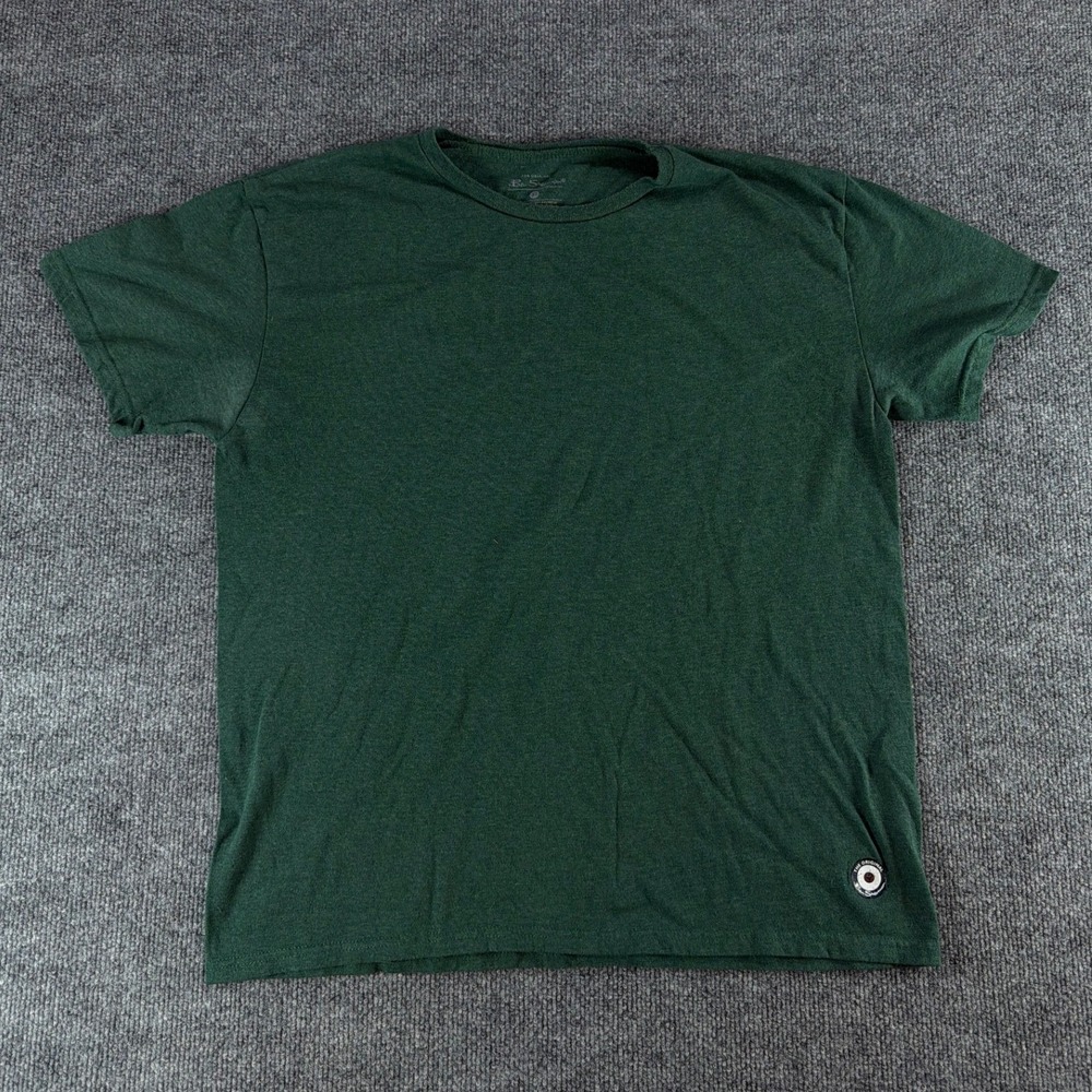 Ben Sherman Mens Short Sleeve Crew Neck T-Shirt Green Heather Large Logo Patch